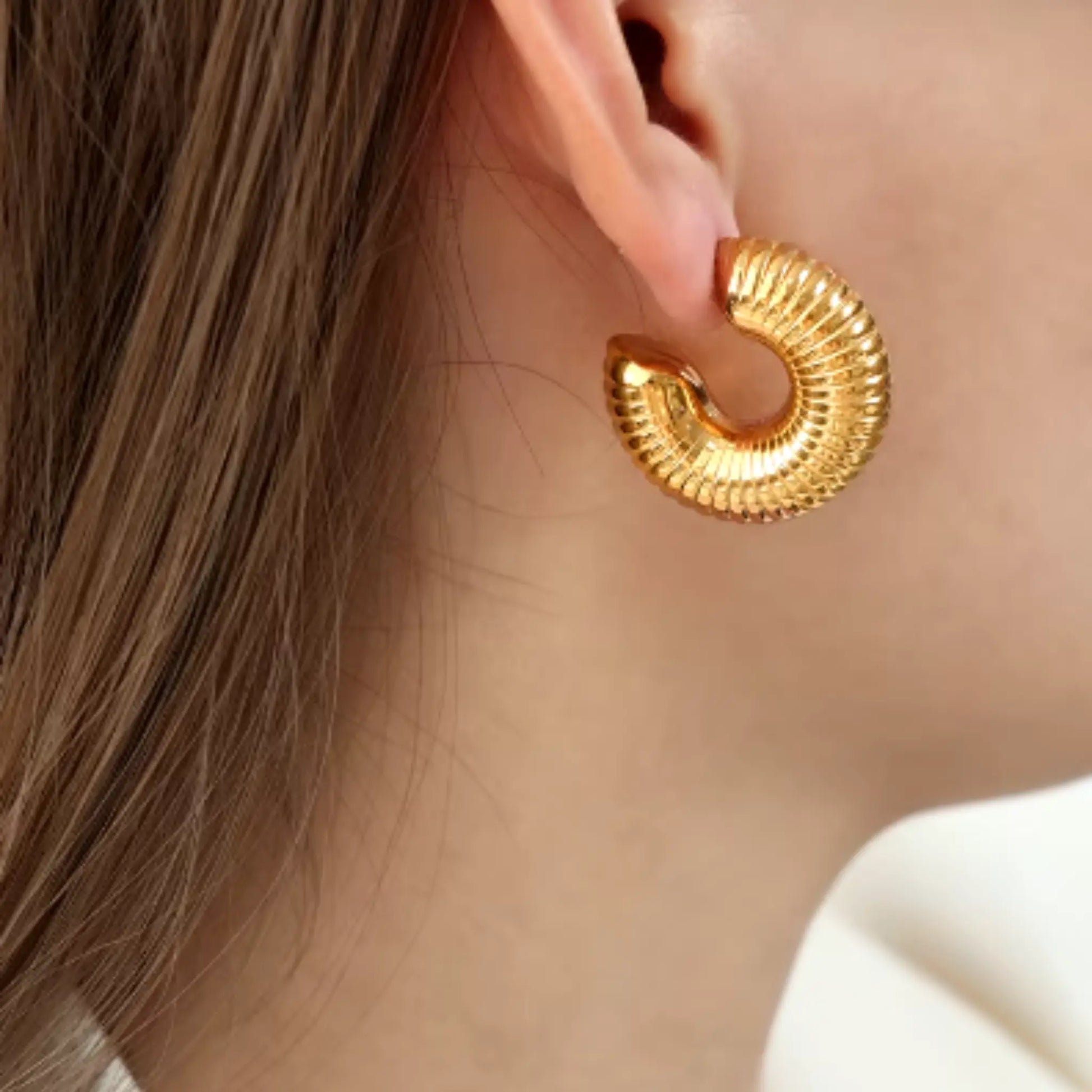 Fossilia Earrings 18K Gold Plated