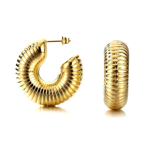 Fossilia Earrings 18K Gold Plated