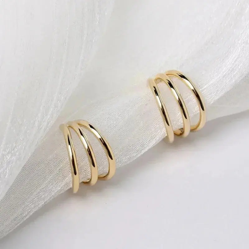 Earrings 2024 Fashion Trends Luxury Designer Women's Fashion Stainless Steel Pin Ring Stud Earrings Three Rows Jewelry Set Olyssia