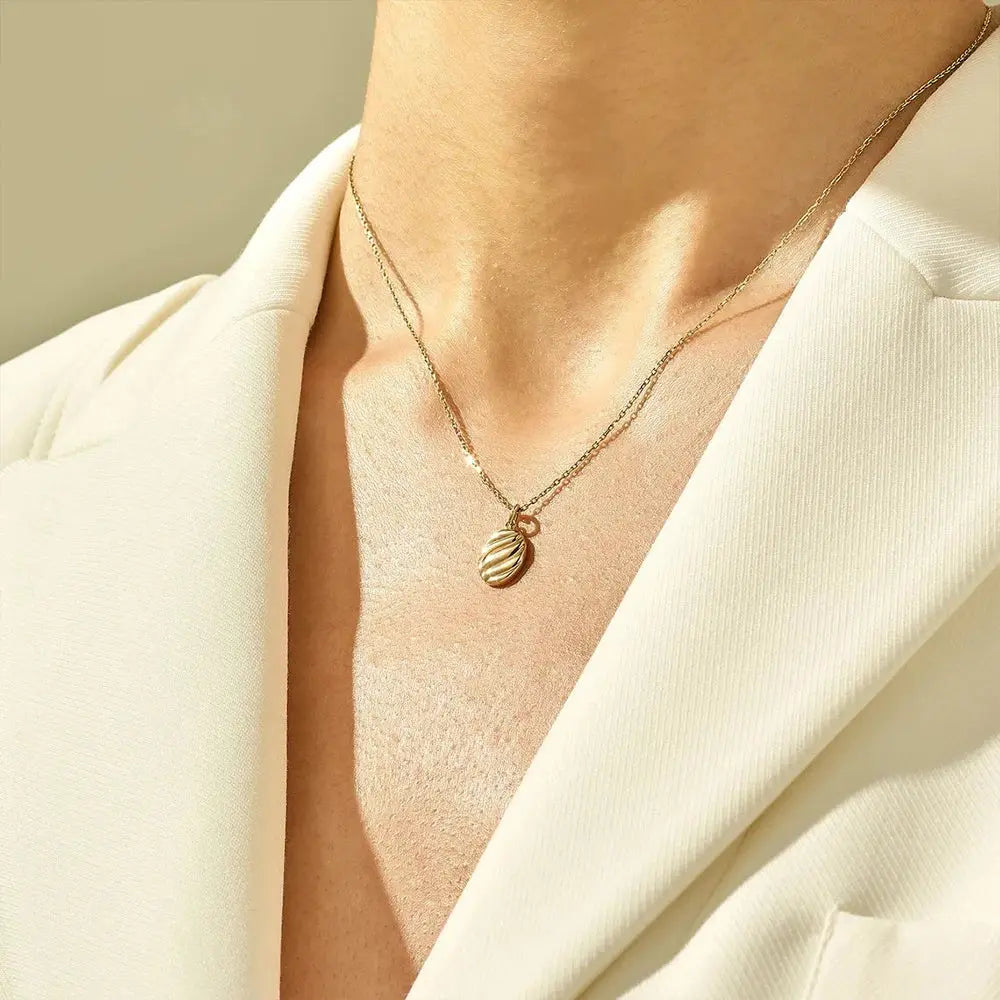 Hot Classic Croissant Pendant Necklace Women Stainless Steel Gold color Chain Necklace For Men Unisex Jewelry Gift Olyssia