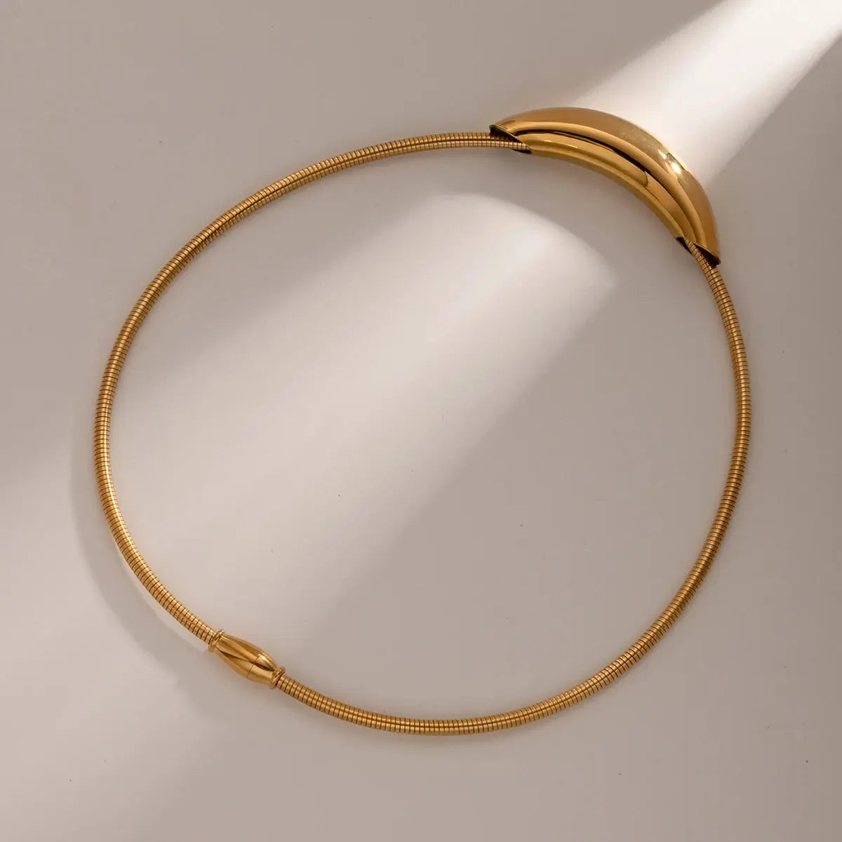 Uworld 18K gold plated Stainless Steel Curved Tube Snake Chain Necklace High Quality Metal Waterproof Women Jewelry Olyssia