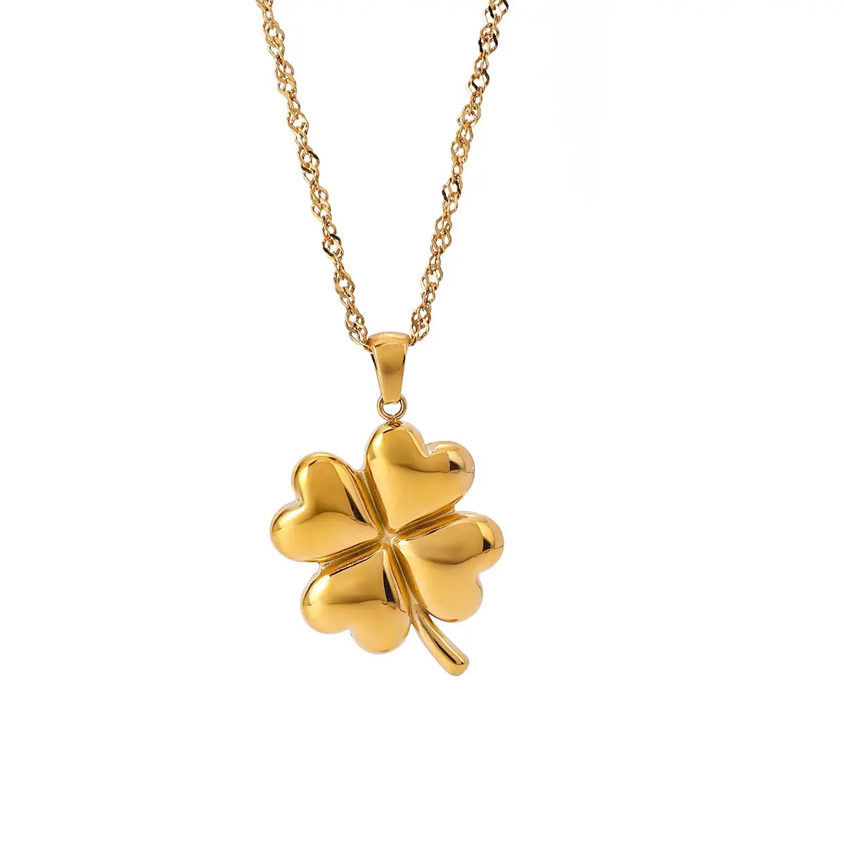 Youthway 18K Clover Pendant Stainless Steel Necklace Metal Stylish Jewelry 18K PVD Plated Waterproof Gift Classic 2024 Olyssia