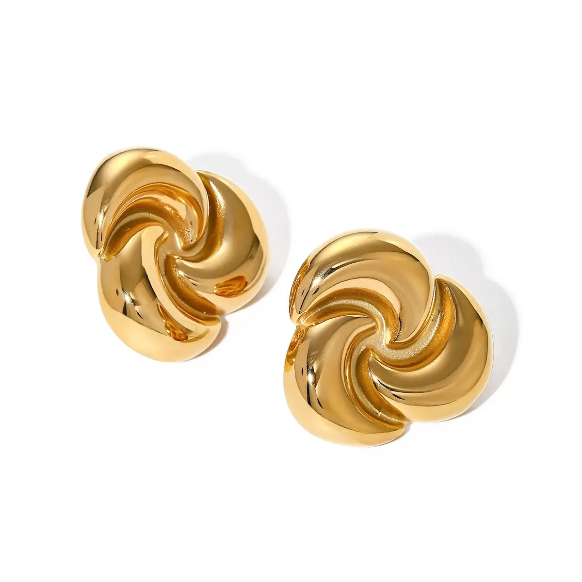 Youthway 18k Gold Plated Stainless Steel Metal Rotate The Half-moon Earrings Rust Proof Smooth Trendy Fashion Jewelry for Women Olyssia